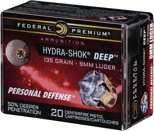 Federal 9mm Luger Premium Personal Defense 135 Grain Hollow Point Box