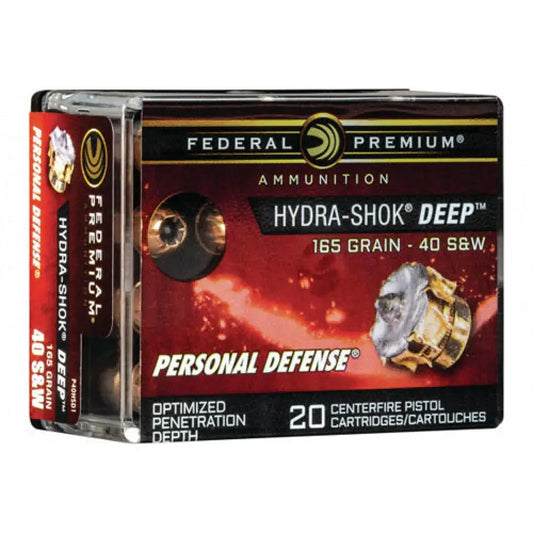 Federal Premium 40 S&W 165 grain hollow point ammo box