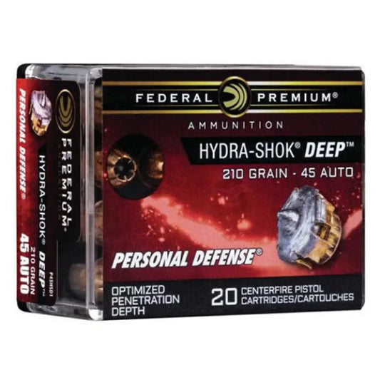 Federal Premium 45 ACP 210 grain hollow point ammo box