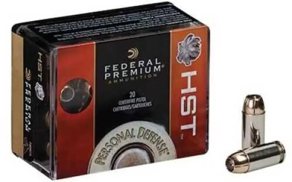 Federal Premium HST 9mm ammo box with 124 grain JHP cartridges