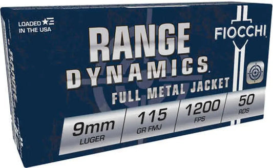 Unleash Fiocchi Range Dynamics 9mm Luger Ammo Power - 115 Grain / Full Metal Jacket - Handgun