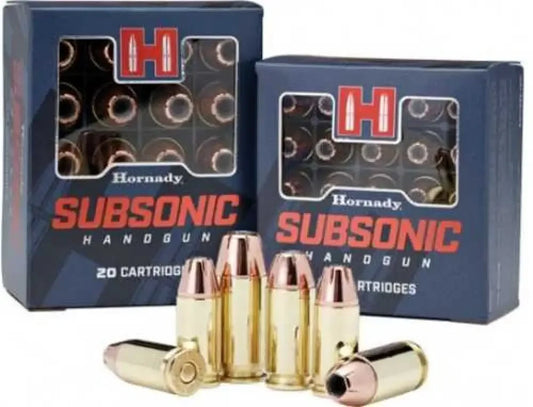 Hornady 9mm Luger ammunition 147 grain hollow point cartridges in box