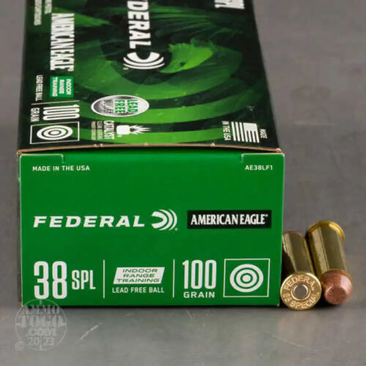 Federal American Eagle IRT 38 Special lead-free 100 grain ammo box