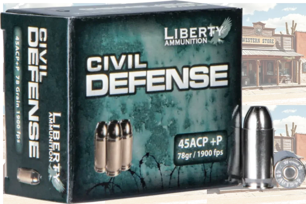 Liberty Ammunition Civil Defense 45 ACP +P hollow point ammo box