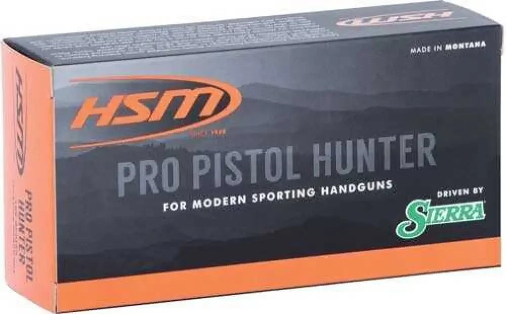 HSM Ammo Pro .357 Mag 158gr Jacketed Hollow Point in black/orange box