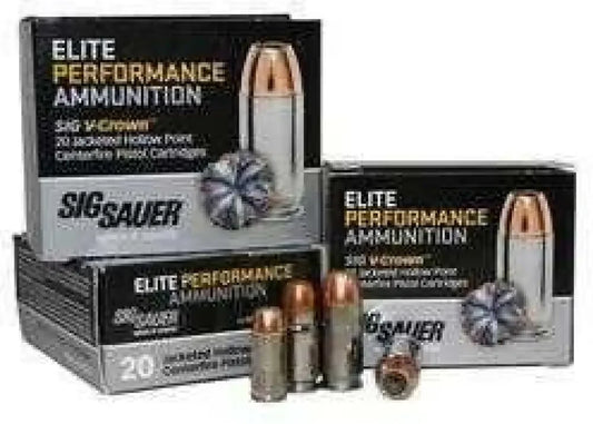 Sig Sauer 45 ACP ammunition, 20 rounds, superior accuracy, copper-jacketed bullets