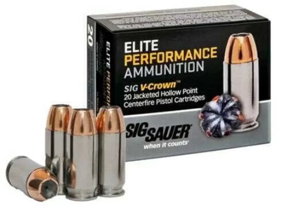 Sig Sauer E45AP150 V-Crown 45 ACP 20-round ammo box