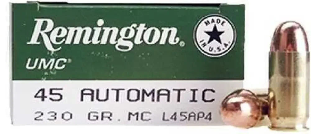 Remington 45 ACP 230 Grain FMJ 500 Rounds ammunition for target shooting