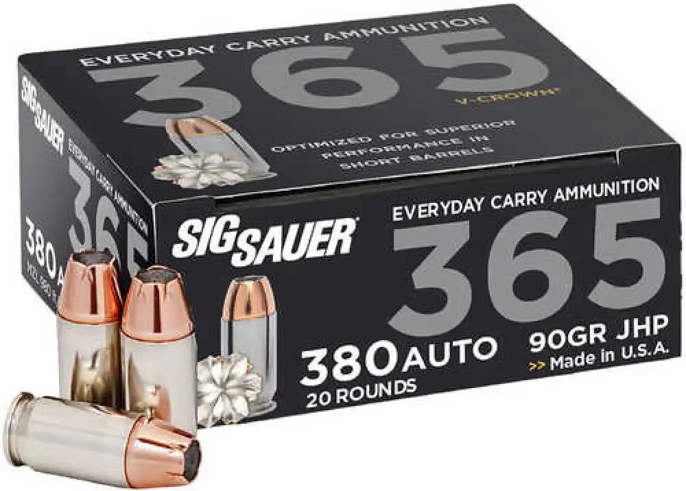 Sig Sauer 365 V-Crown ammo with precision performance for 380 ACP