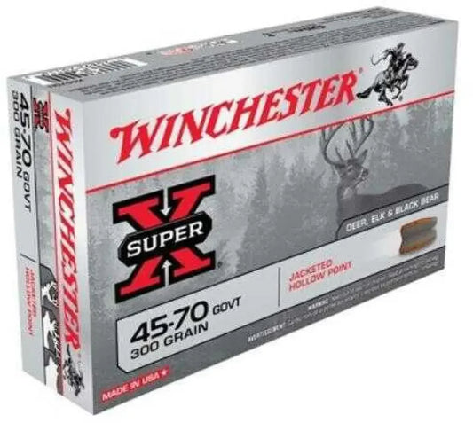 Winchester 45-70 300 grain HP ammo box for big game hunting