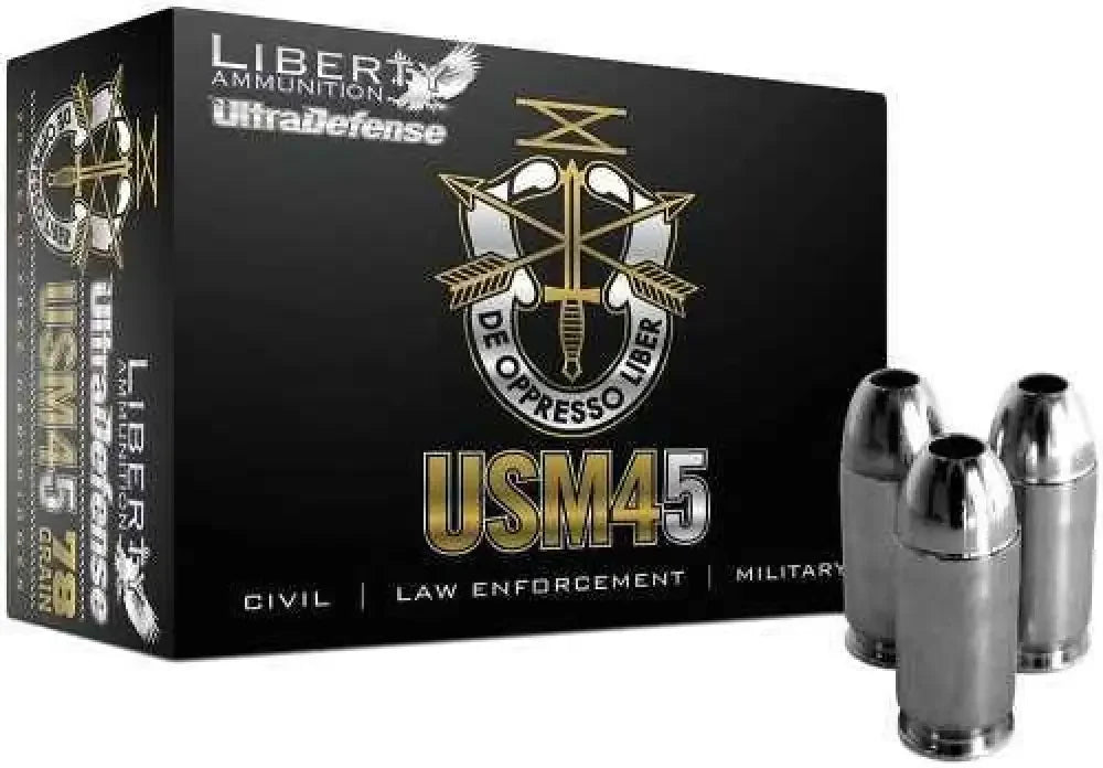 Liberty Ammunition 45 ACP hollow point with unmatched stopping power