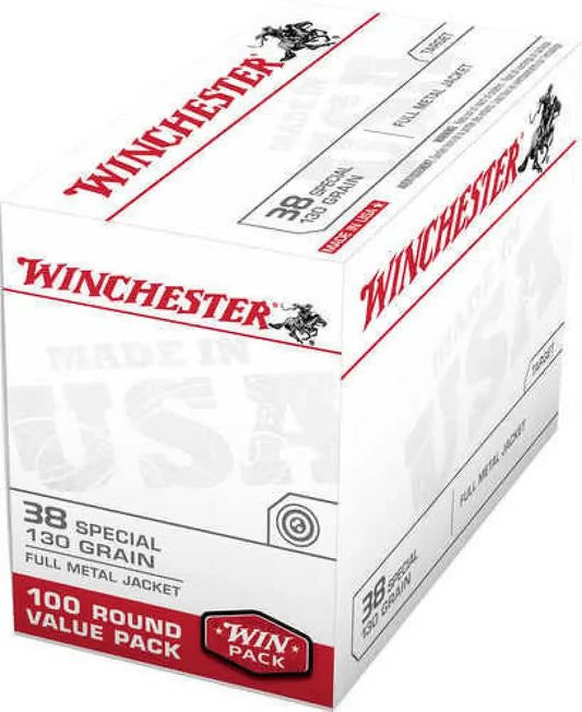 Winchester 38 Special 100 round value pack with reliable metal jacket performance