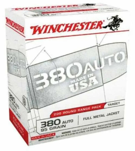 Winchester 380 ACP 95 Gr FMJ ammo for consistent performance in target shooting
