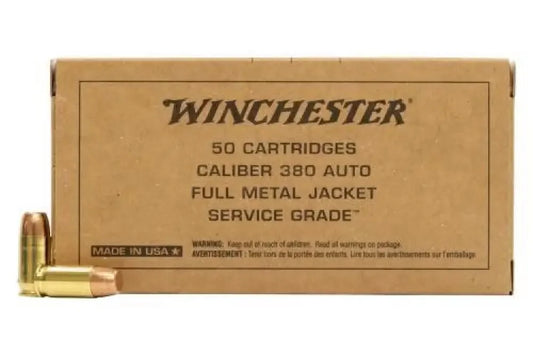Winchester 380 ACP 95 grain full metal jacket ammo for reliable accuracy