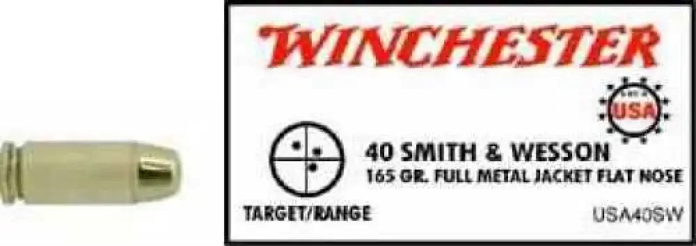 Winchester 40 S&w Metal Jacket Rounds Ammunition Unleashed - S&w / 165 Grain / Full - Handgun Ammo