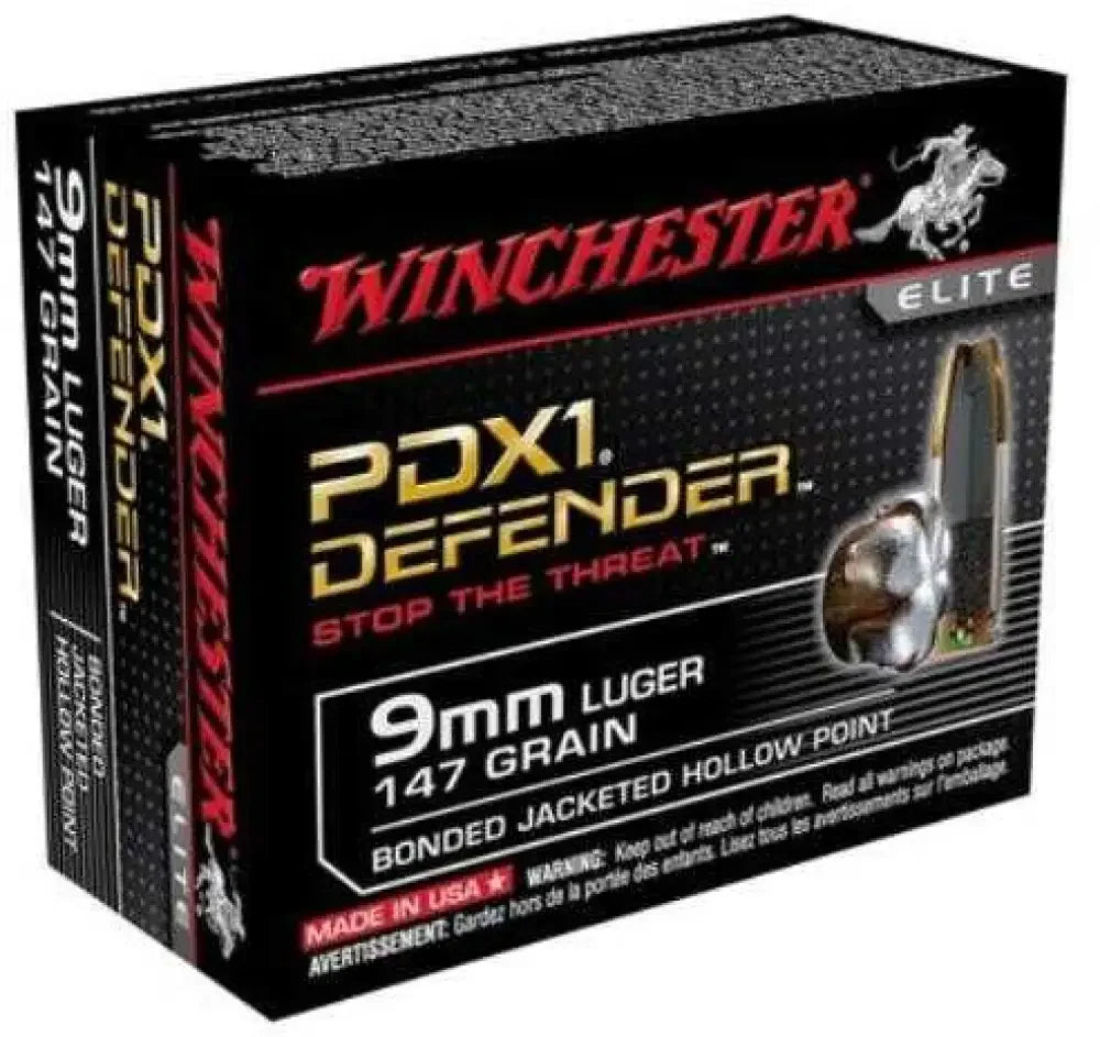 Winchester 9mm Luger Ammo: Max Defense Power - 147 Grain / Hollow Point - Handgun Ammo