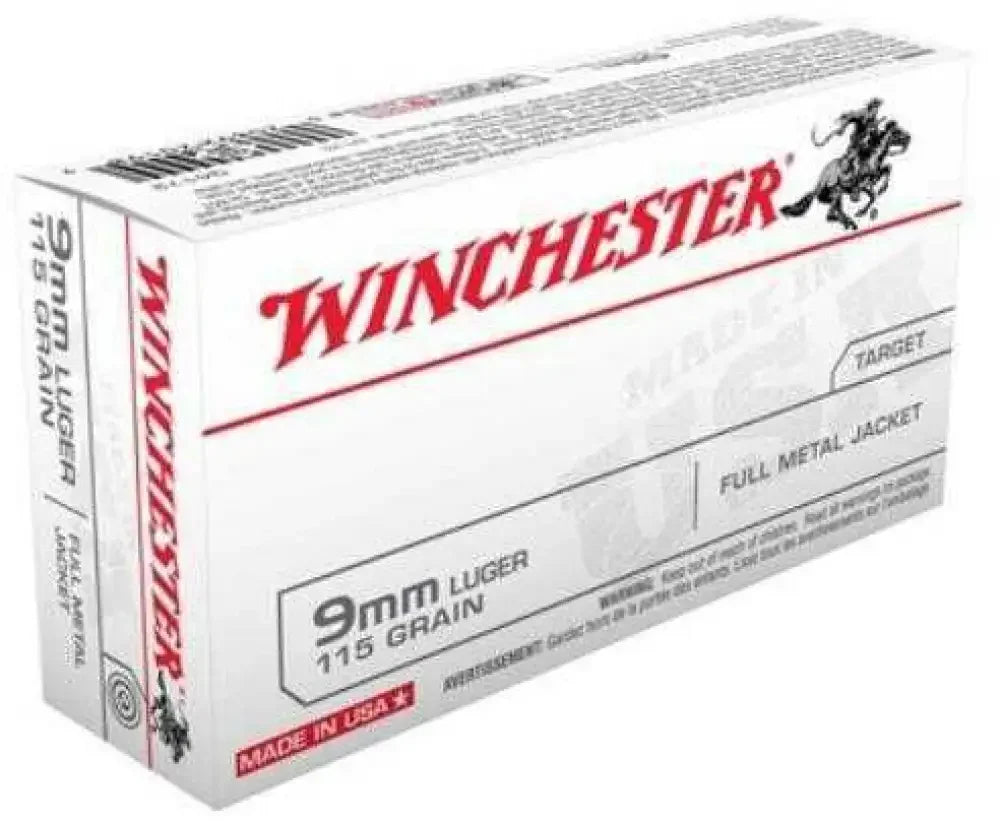 Winchester 9mm Luger Fmj Ammo Unleash Precision! - 115 Grain / Full Metal Jacket - Handgun
