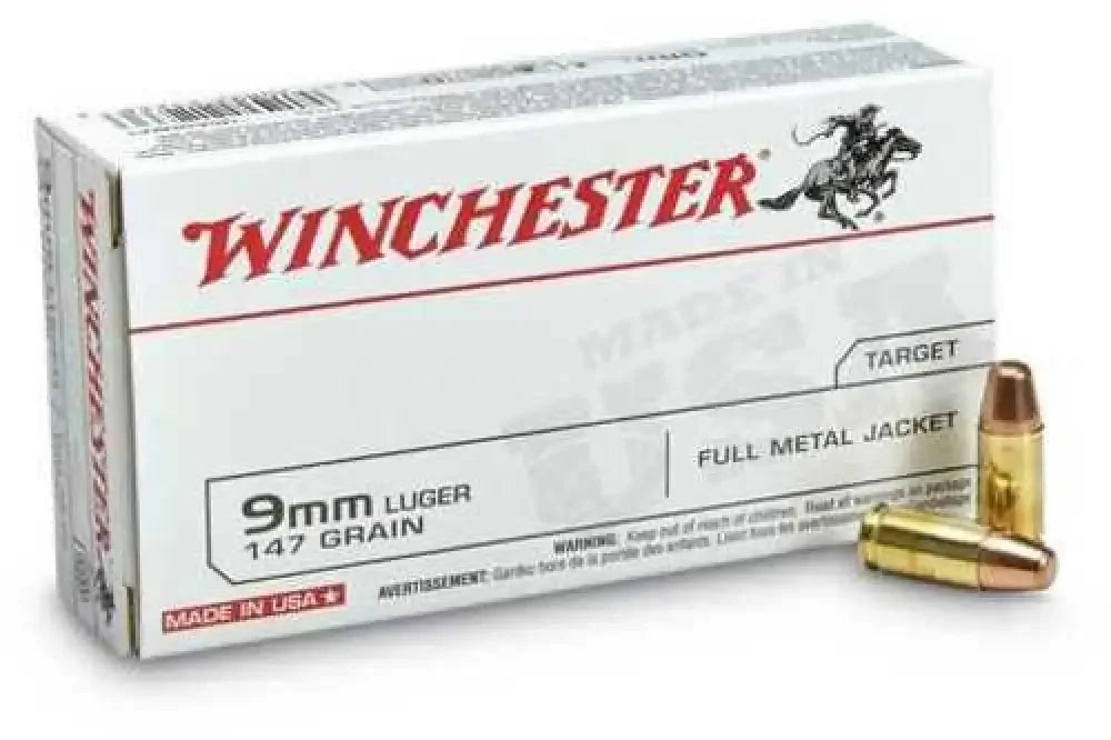 Winchester 9mm Luger Metal Jacket Performance Ammo - 147 Grain / Full - Handgun