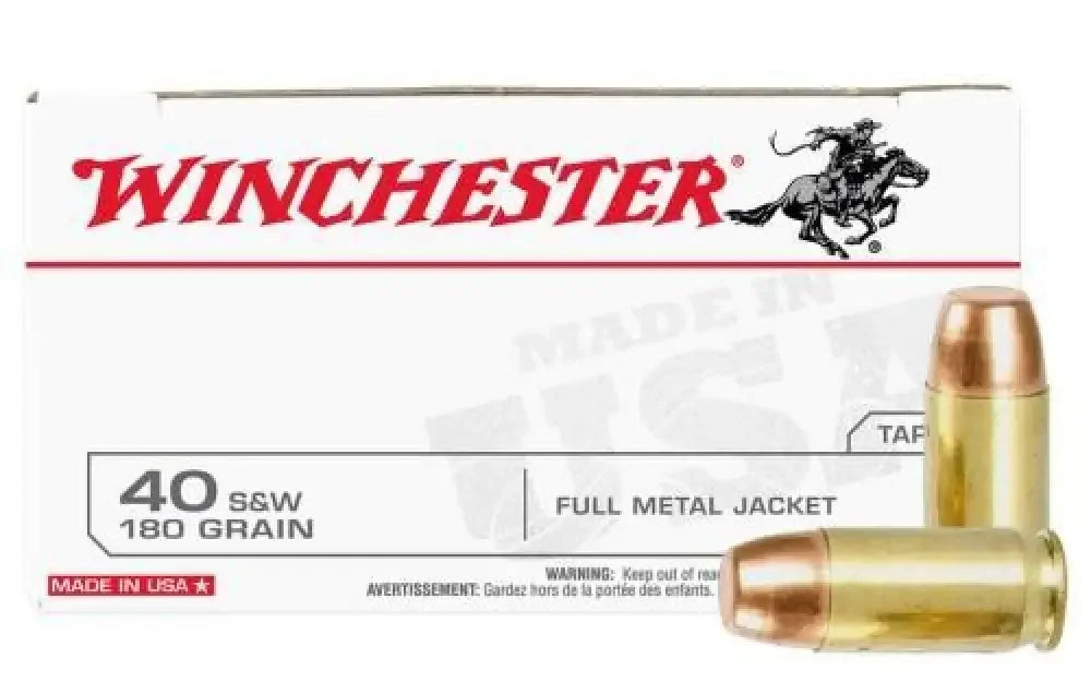 Winchester 40 S&W 165 grain full metal jacket ammo for reliable performance