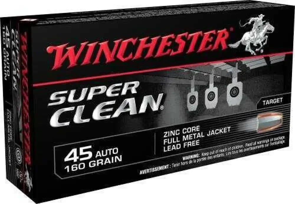 Winchester Super Clean 45 ACP 165 Grain Full Metal Jacket Ammo