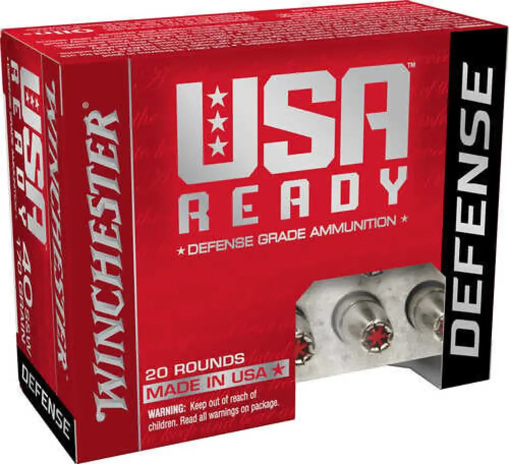 Winchester USA Ready 40 S&W 155 gr hollow point ammo box